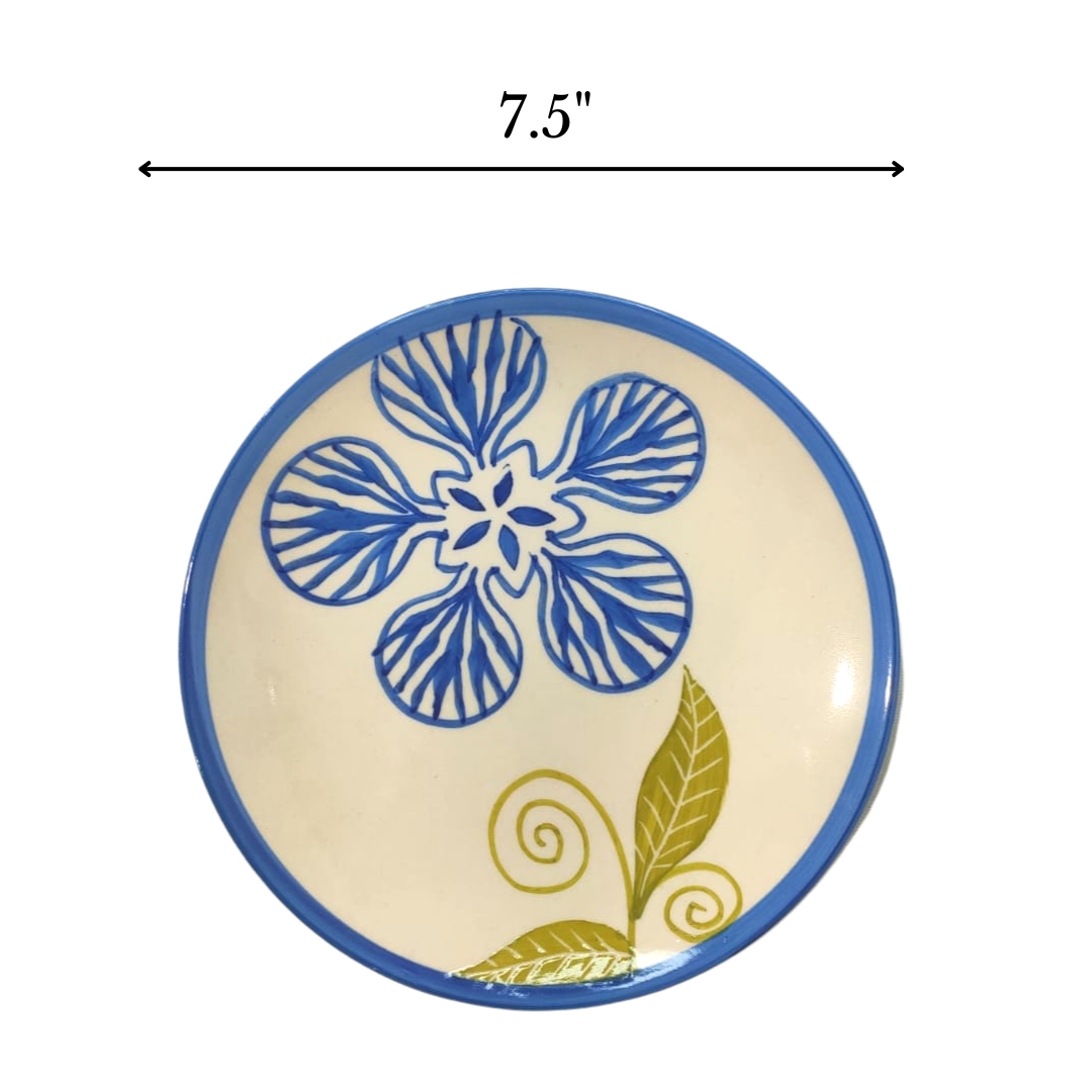 Ceramic Flower Snack Plate (Set of 4)