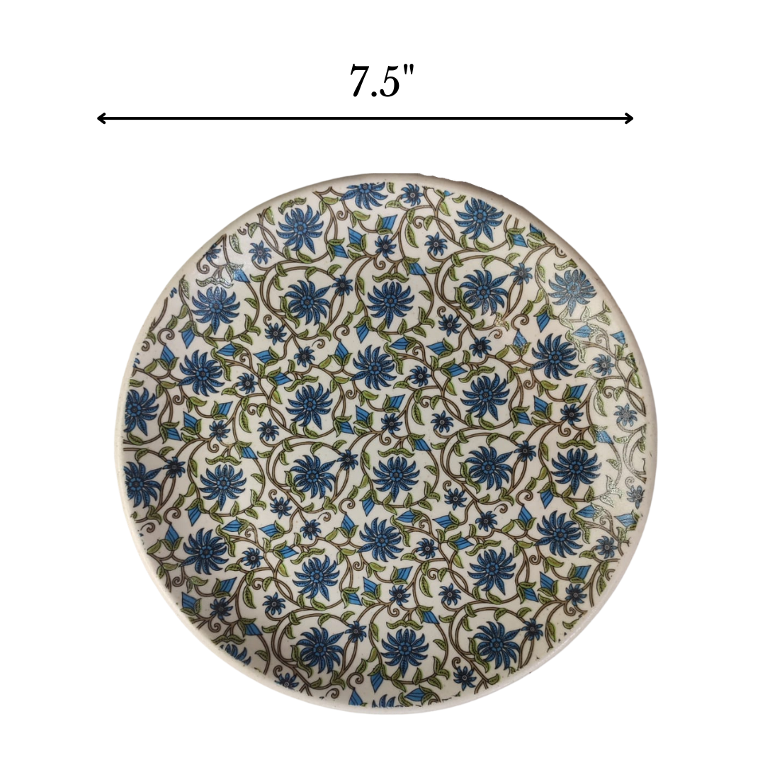 Turkish Hand Painted Ceramic Snack Plate (Set of 4)