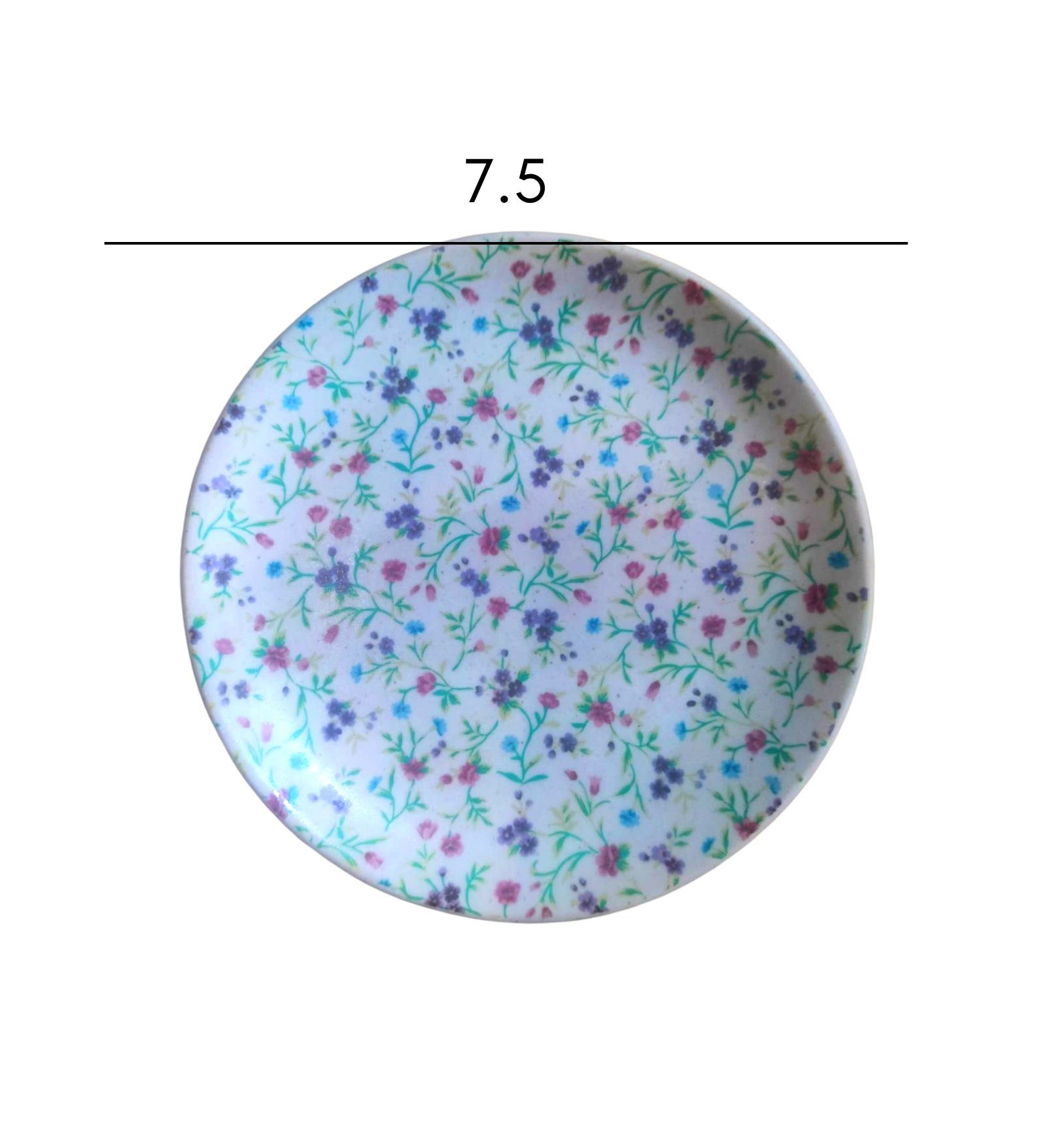 Ceramic Multicolour Flower Snack Plate (Set of 4)