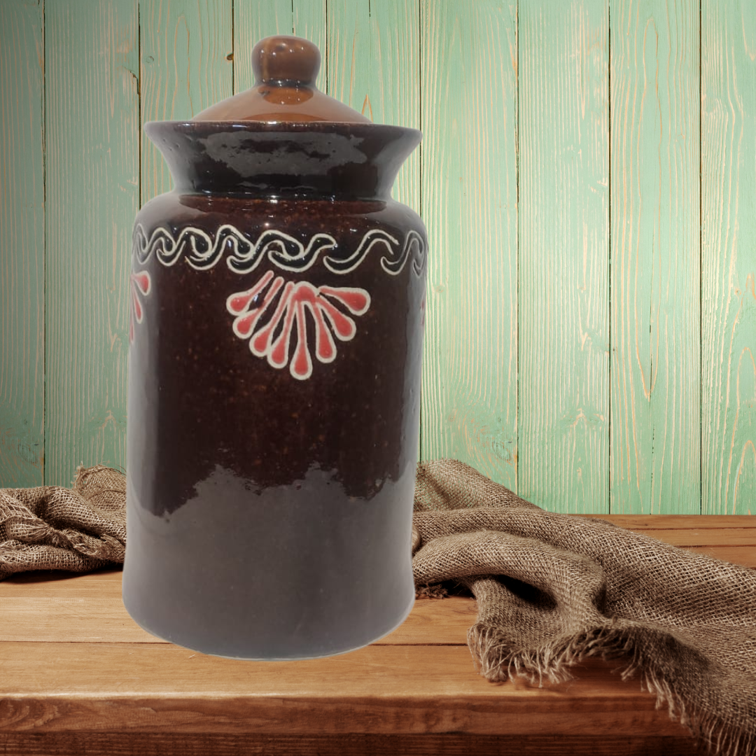 Brown Ceramic Pickle Jar