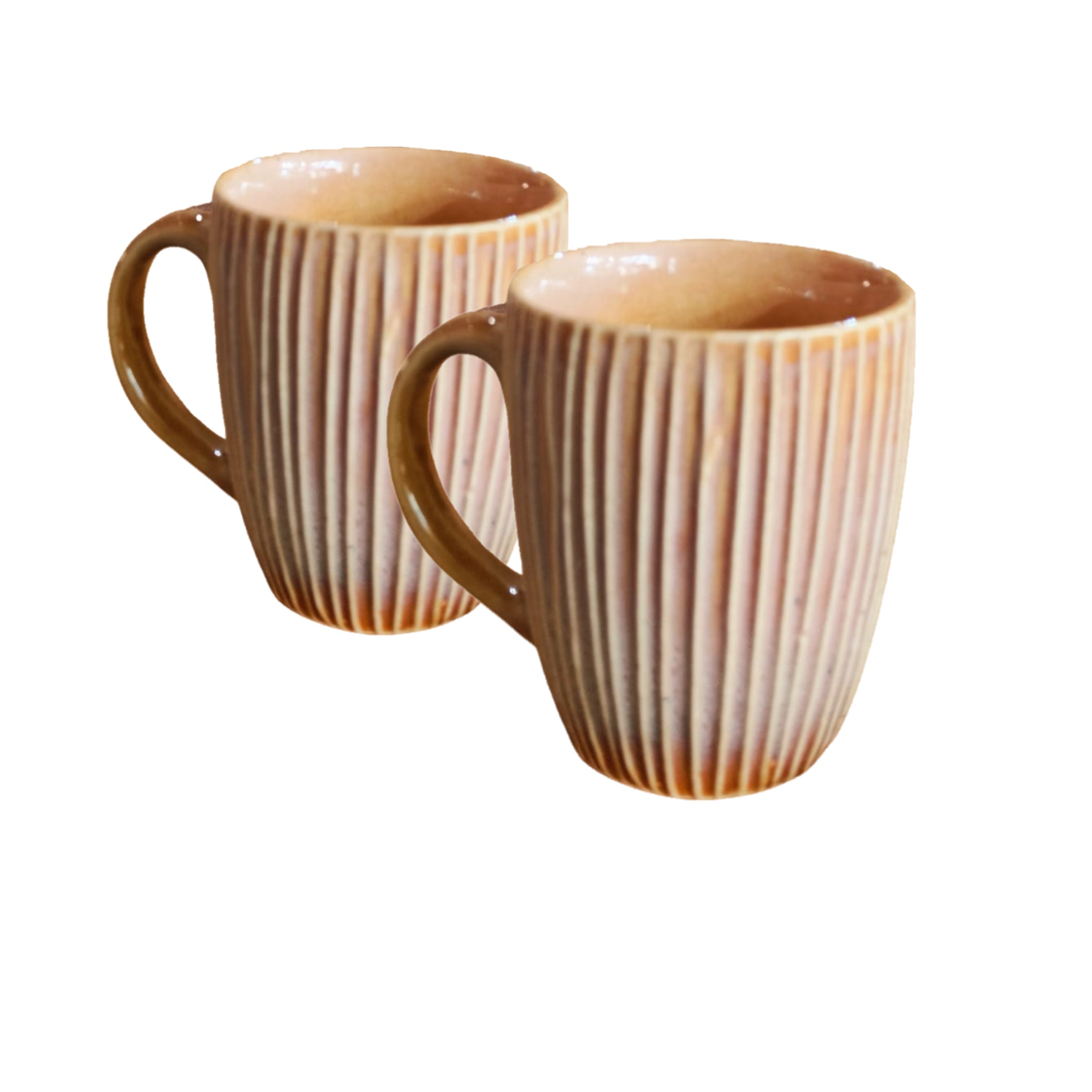 Brown Ceramic Mugs (Set of 4)