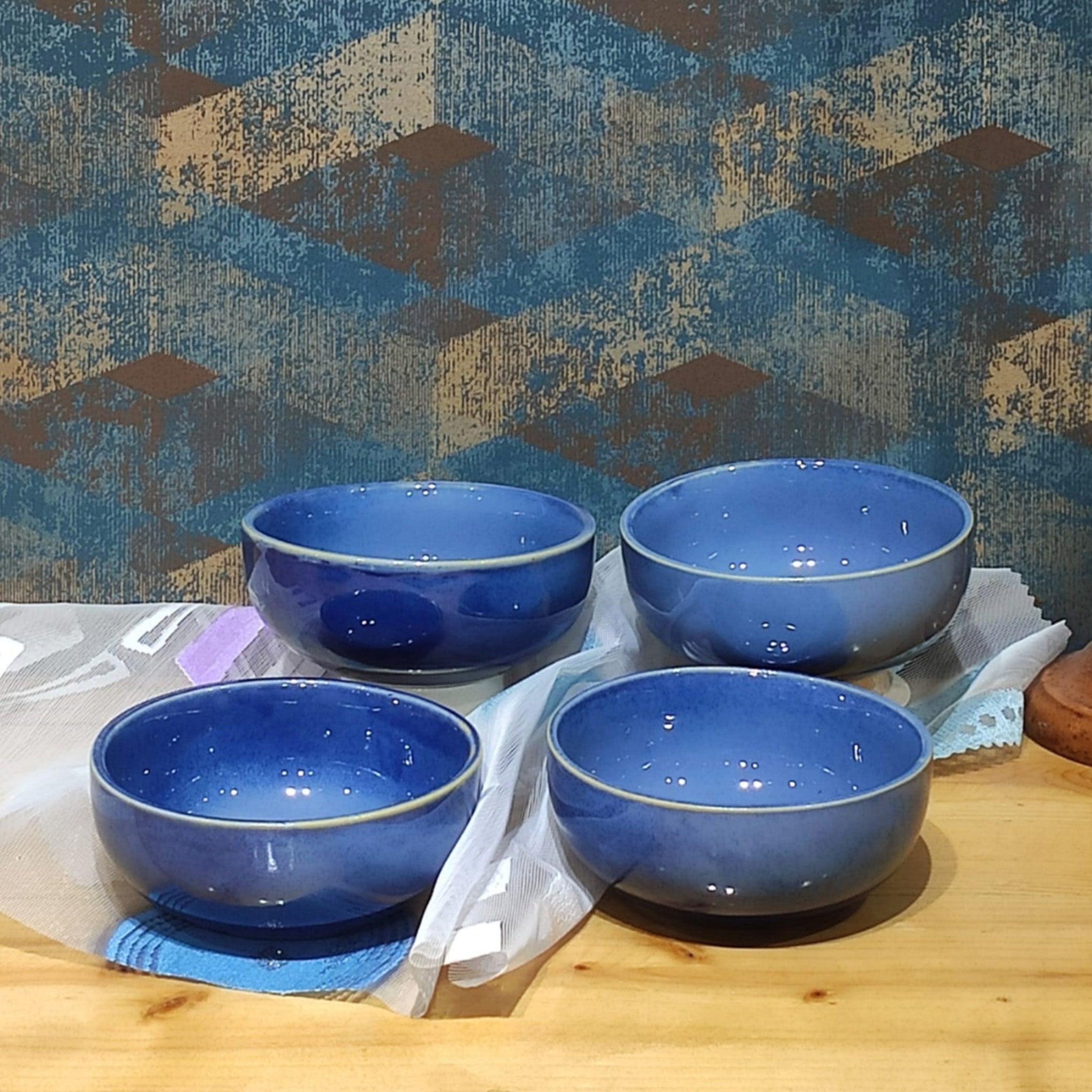 Kashvi blue Soup Bowls (Set of 4)