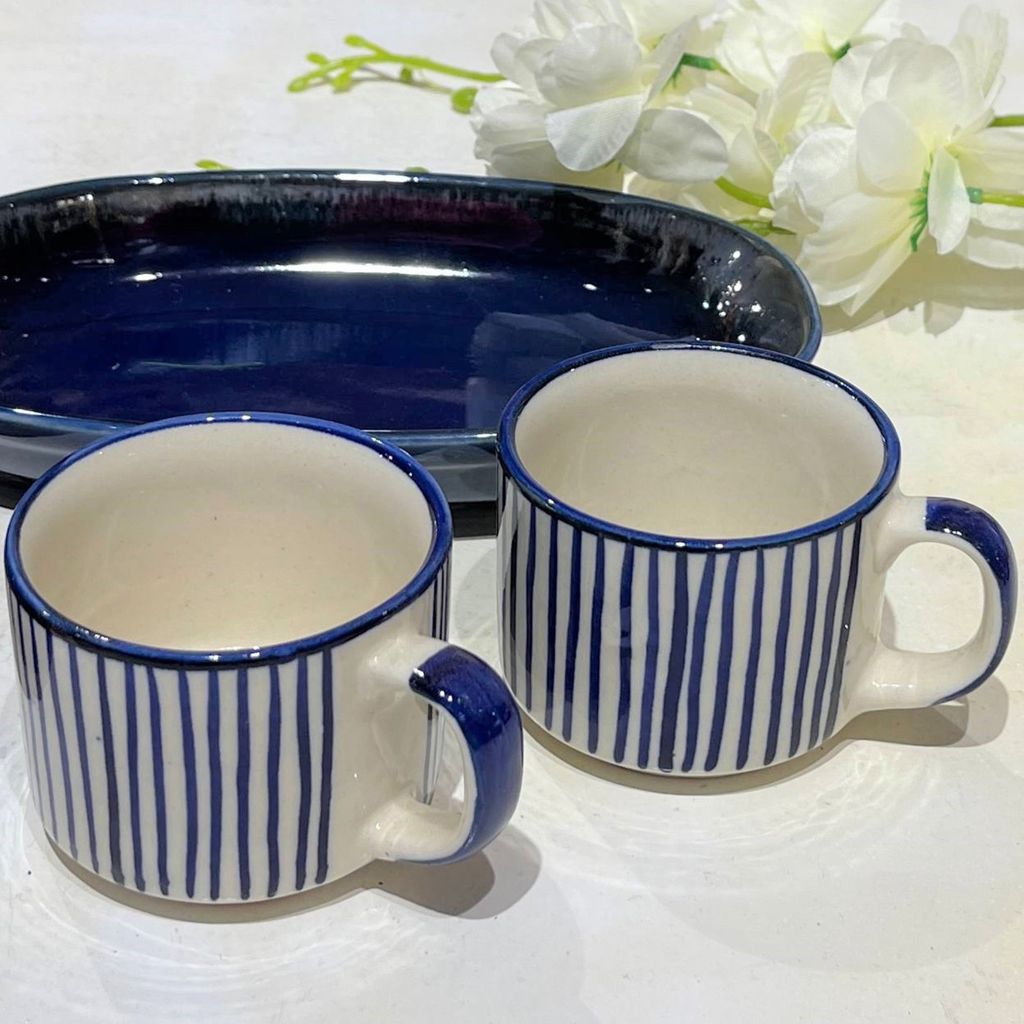 Pin Stripe Tea Cups (Set of 6)