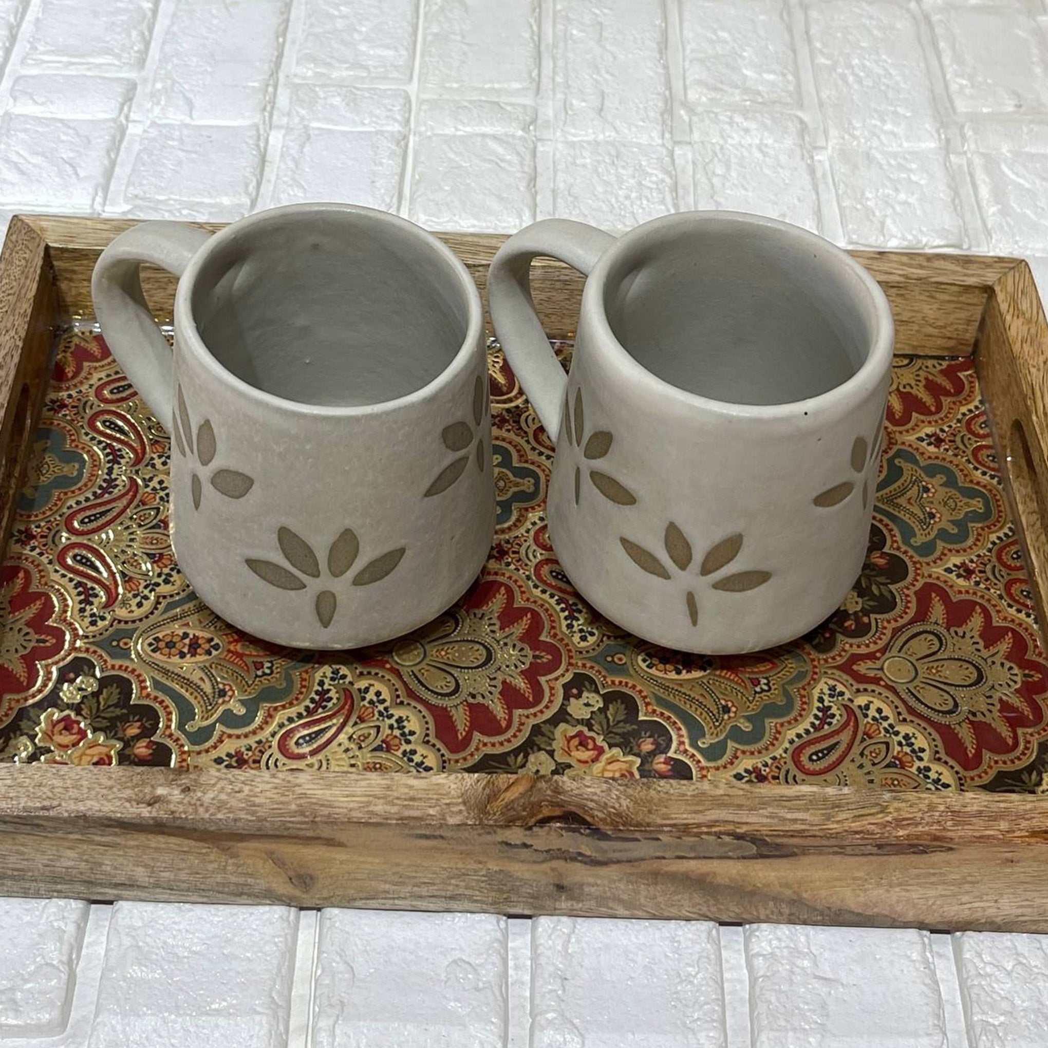 Leaf Ceramic Mugs (Set of 4)