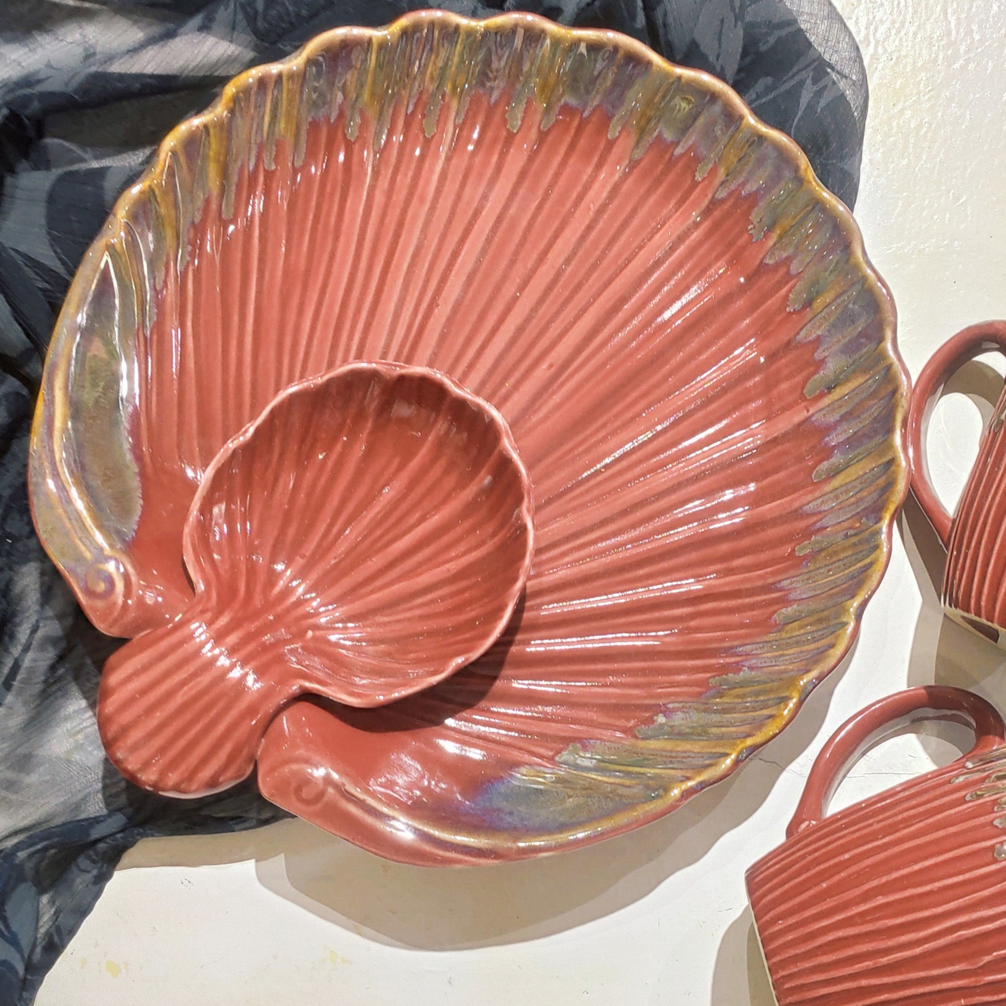 Seashell design Serving Ceramic Platter