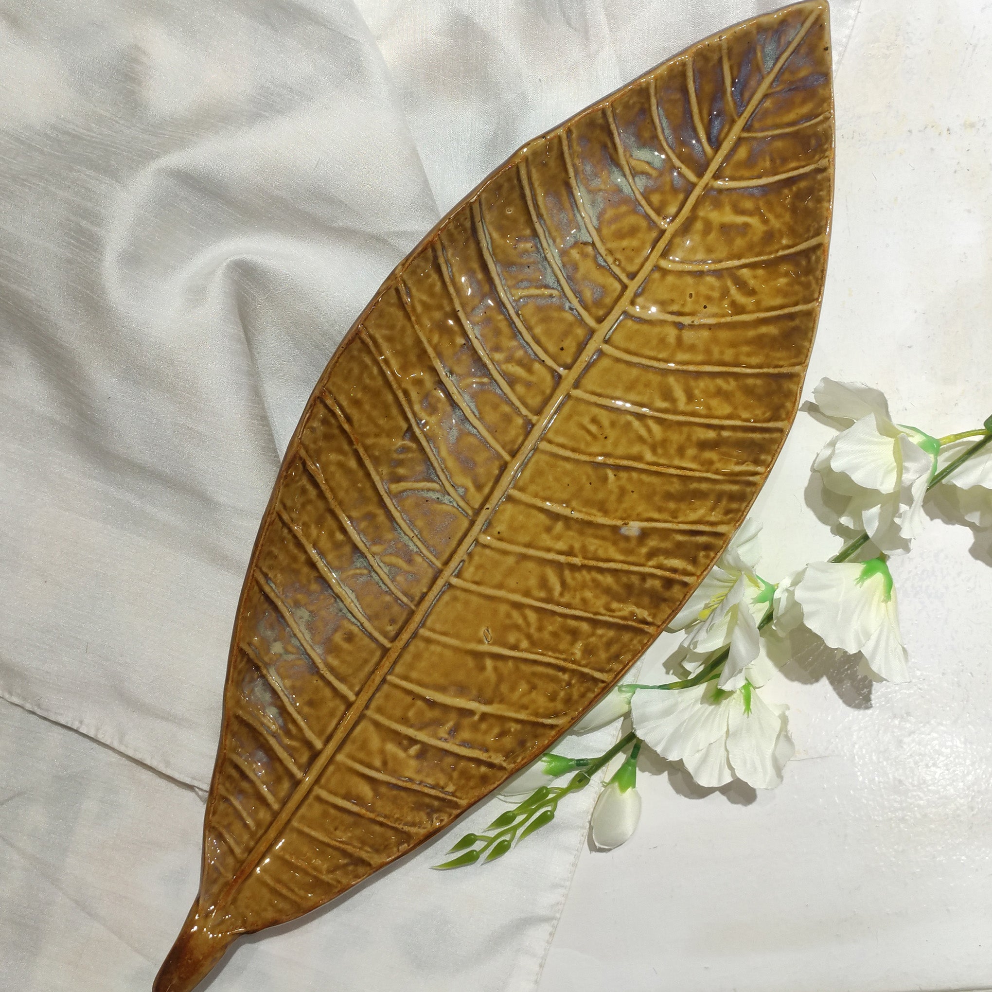 Leaf Shaped Ceramic Platter