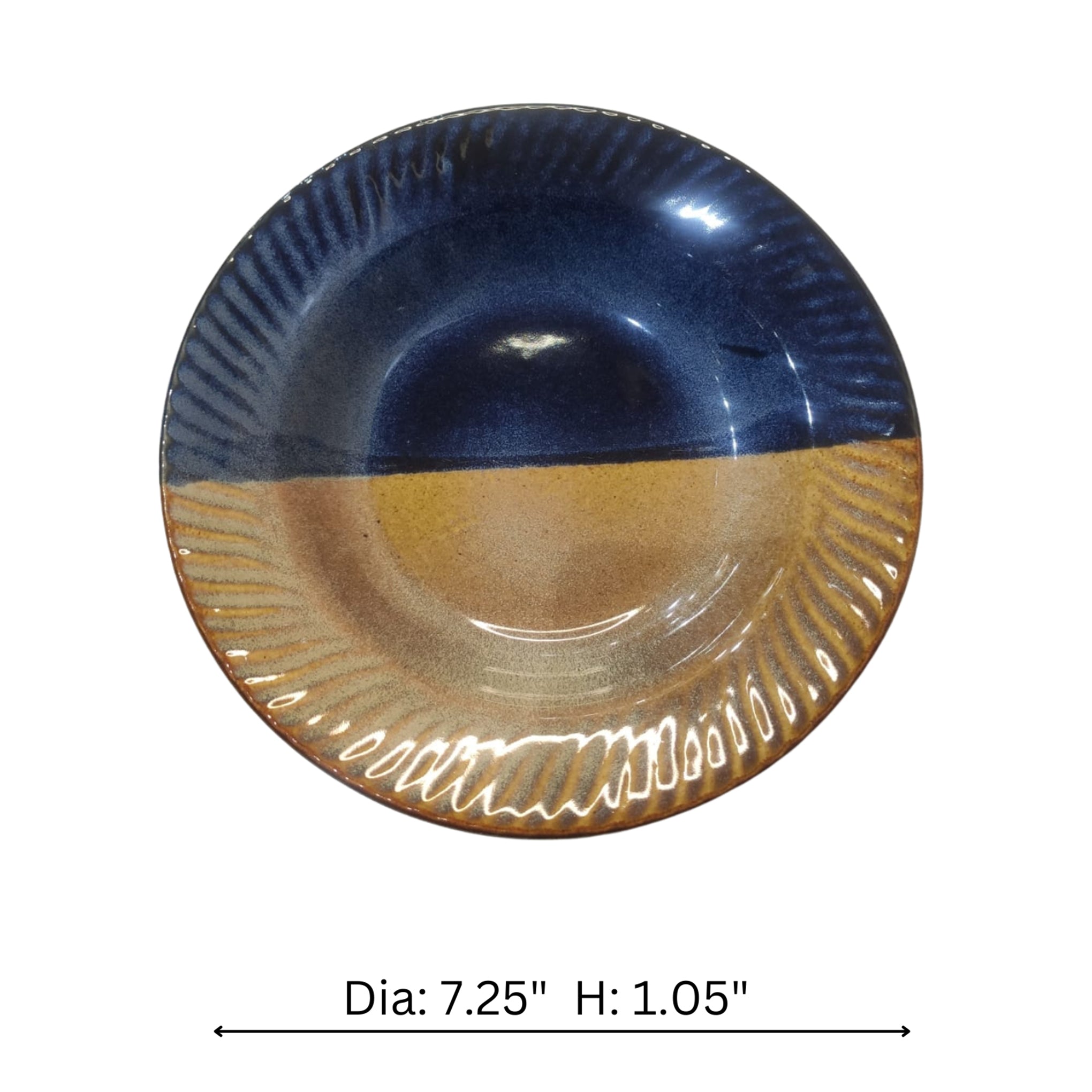 Dual Shade Blue Pasta Plates (Set of 4)