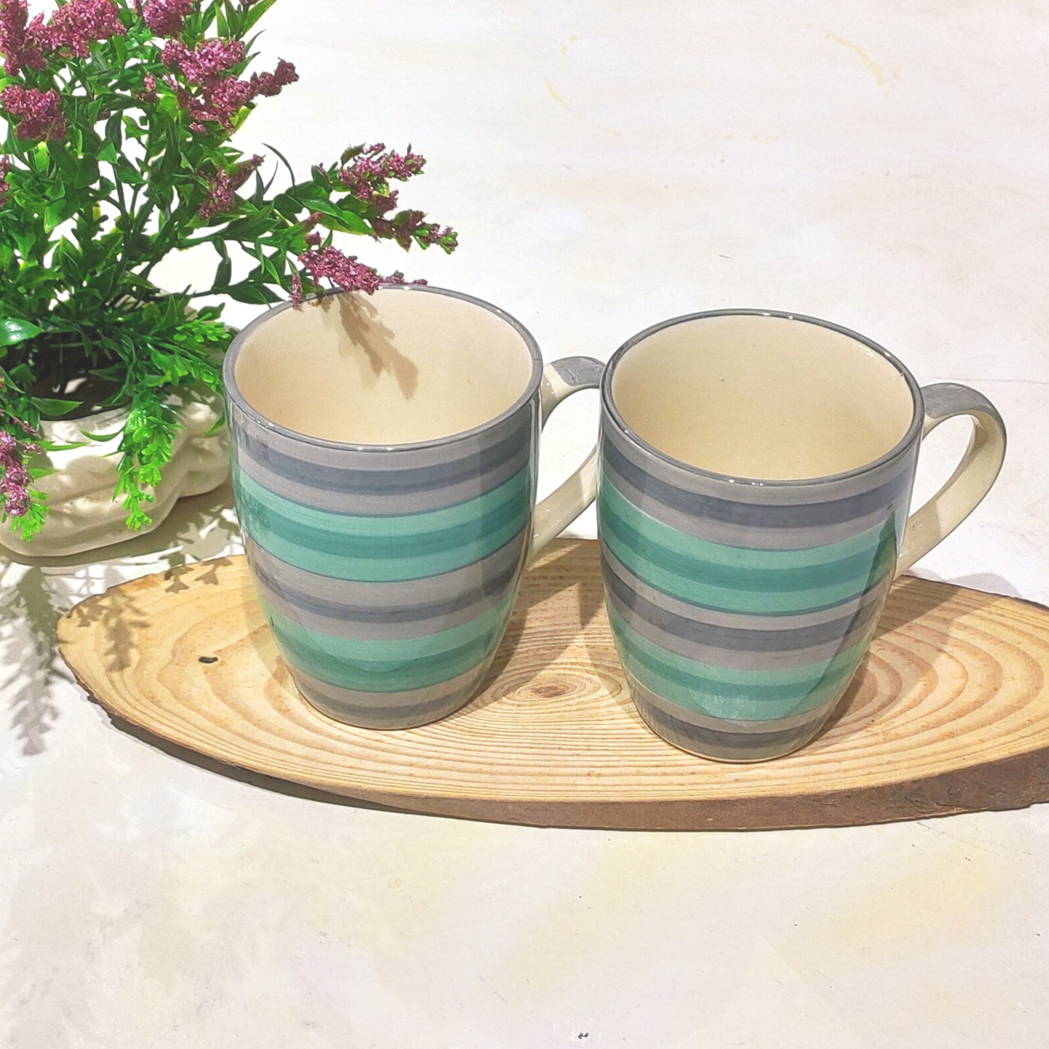 Olive Ceramic Mugs (Set of 4)
