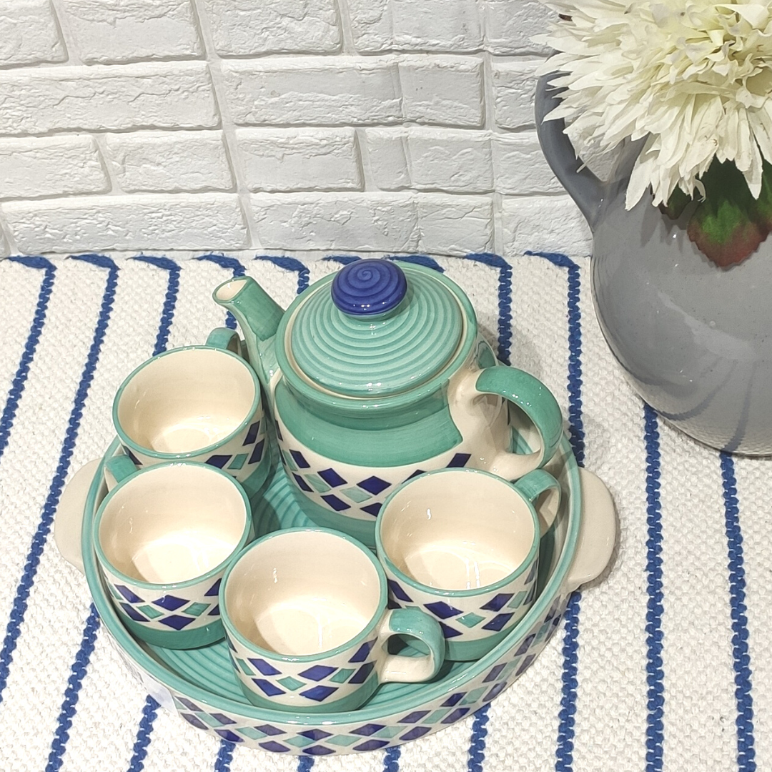 Hand-painted Kettle Tray Set (Set of 6pcs)
